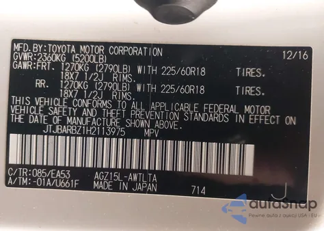 2017 Lexus Nx 200T z USA, uszkodzony, nr VIN JTJBARBZ1H2113975